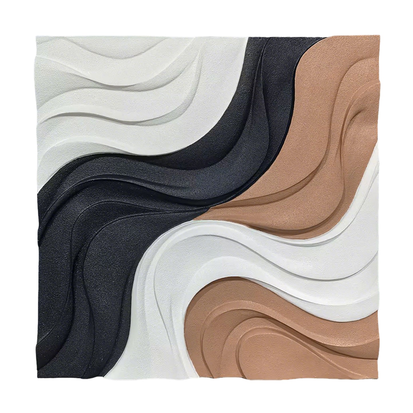 Black Copper Ivory Flow Wall Sculpture