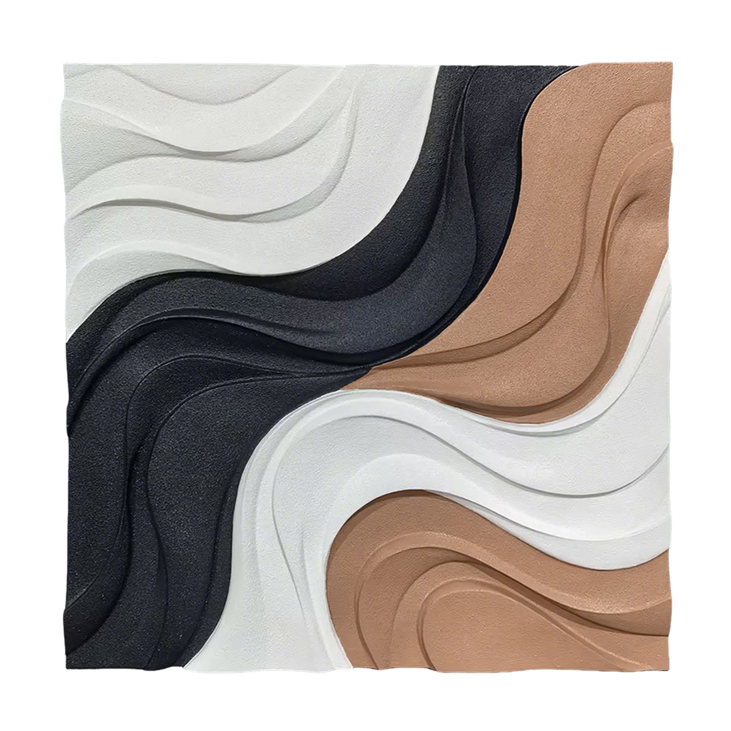 Black Copper Ivory Flow Wall Sculpture