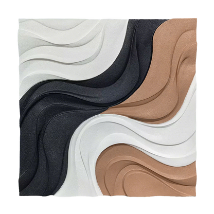 Black Copper Ivory Flow Wall Sculpture
