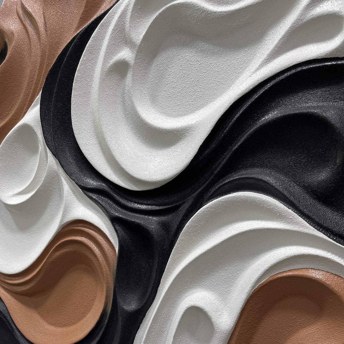 Black Copper Ivory Flow Wall Sculpture
