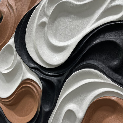 Black Copper Ivory Flow Wall Sculpture