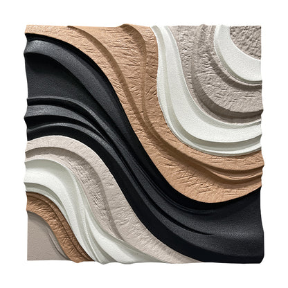 Black Terracotta Layered Wall Relief