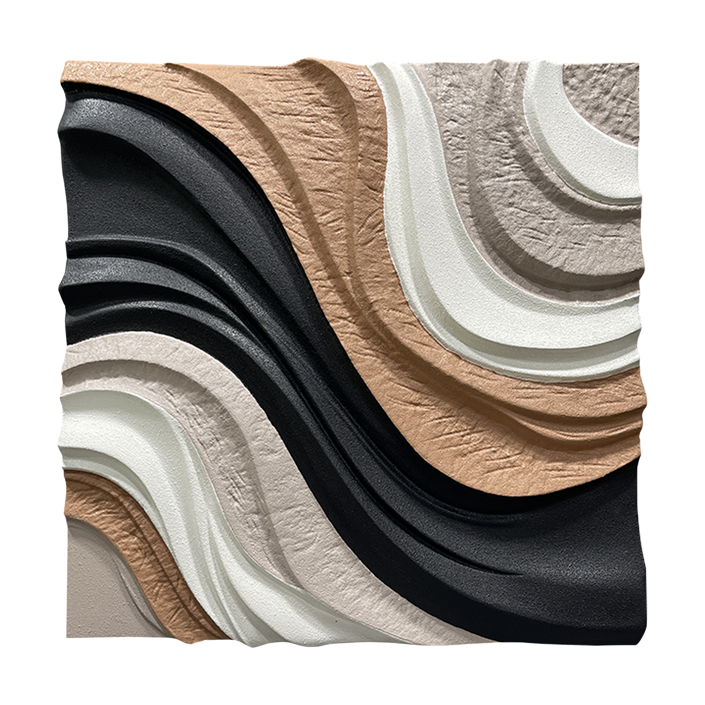 Black Terracotta Layered Wall Relief
