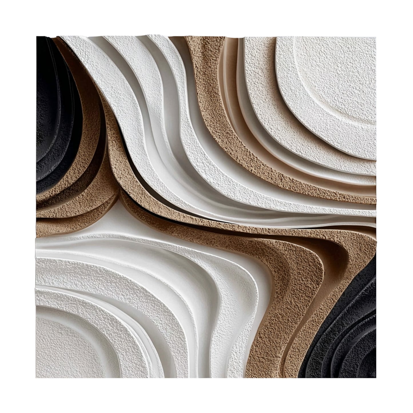 Black Terracotta Layered Wall Relief