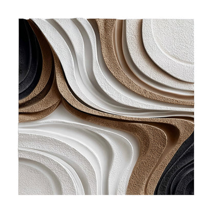 Black Terracotta Layered Wall Relief