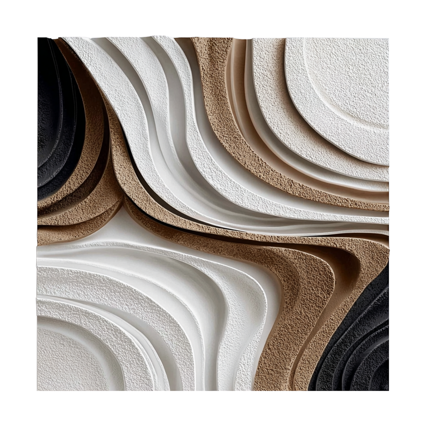 Black Terracotta Layered Wall Relief