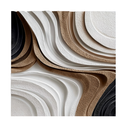Black Terracotta Layered Wall Relief
