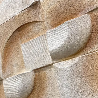Ivory Cubist Carved Wall Sculpture
