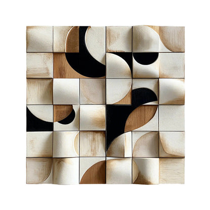 Ivory Cubist Carved Wall Sculpture