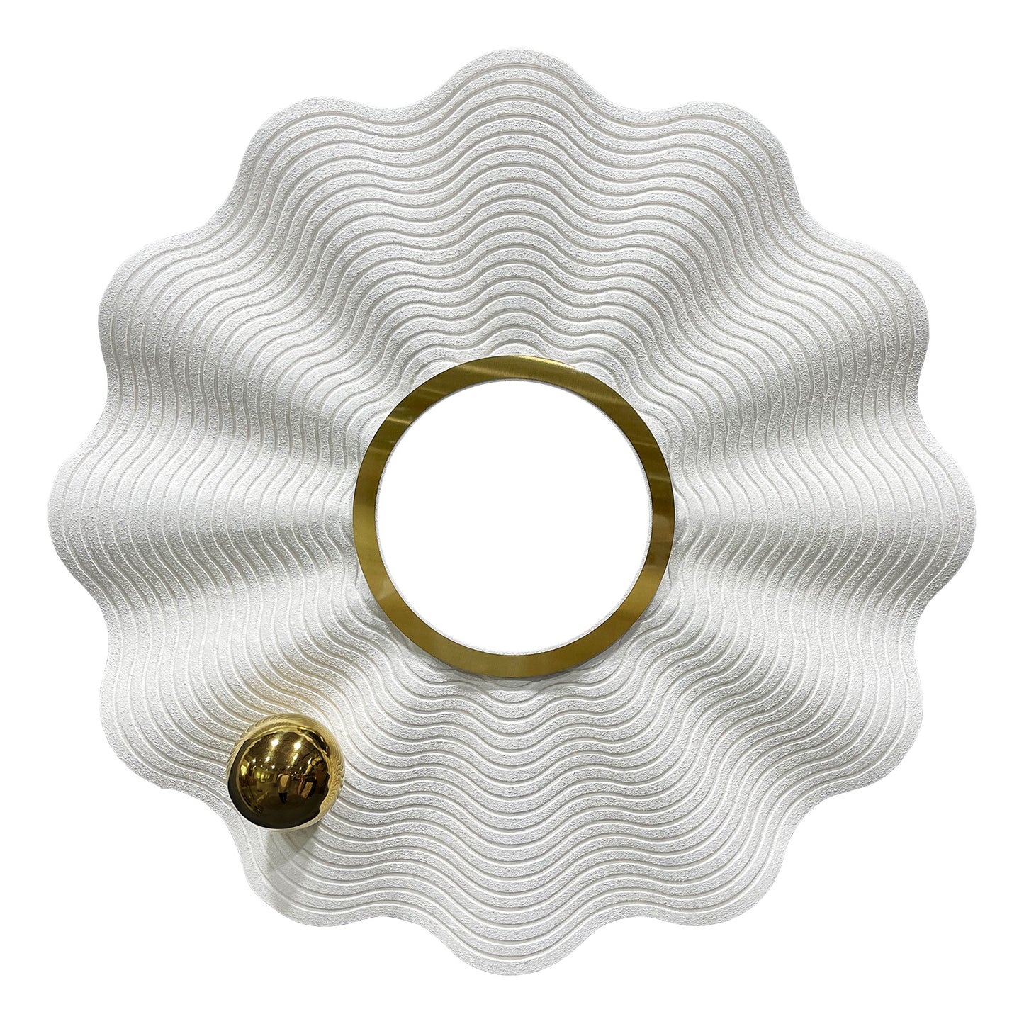 Ivory Fluted Halo Wall Sculpture