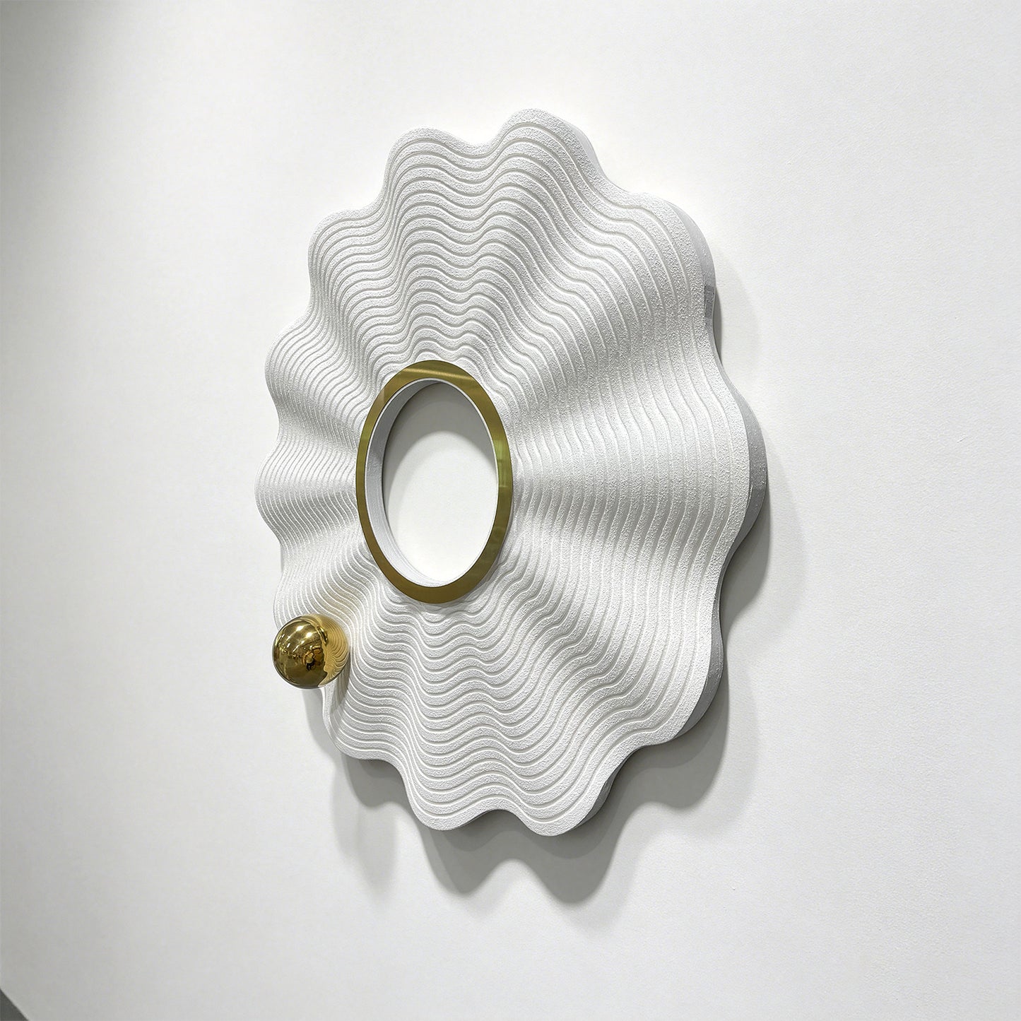 Ivory Fluted Halo Wall Sculpture
