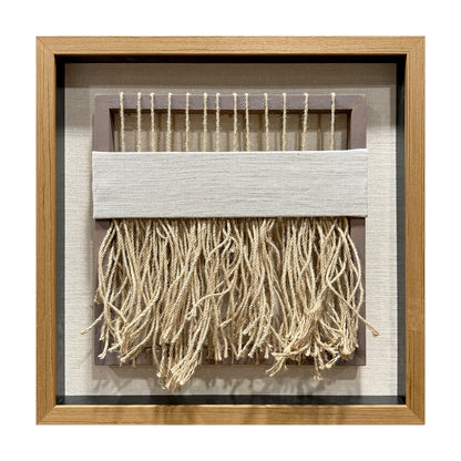 Wabi-Sabi Woven Textile Fiber Loom Shadow Box