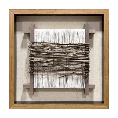 Wabi-Sabi Woven Textile Fiber Loom Shadow Box