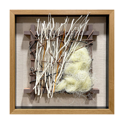 Wabi-Sabi Woven Textile Fiber Loom Shadow Box