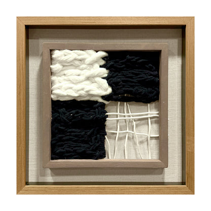 Wabi-Sabi Woven Textile Fiber Loom Shadow Box