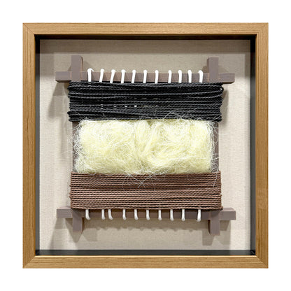 Wabi-Sabi Woven Textile Fiber Loom Shadow Box