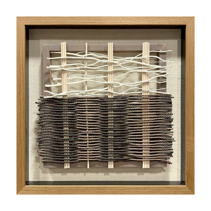 Wabi-Sabi Woven Textile Fiber Loom Shadow Box