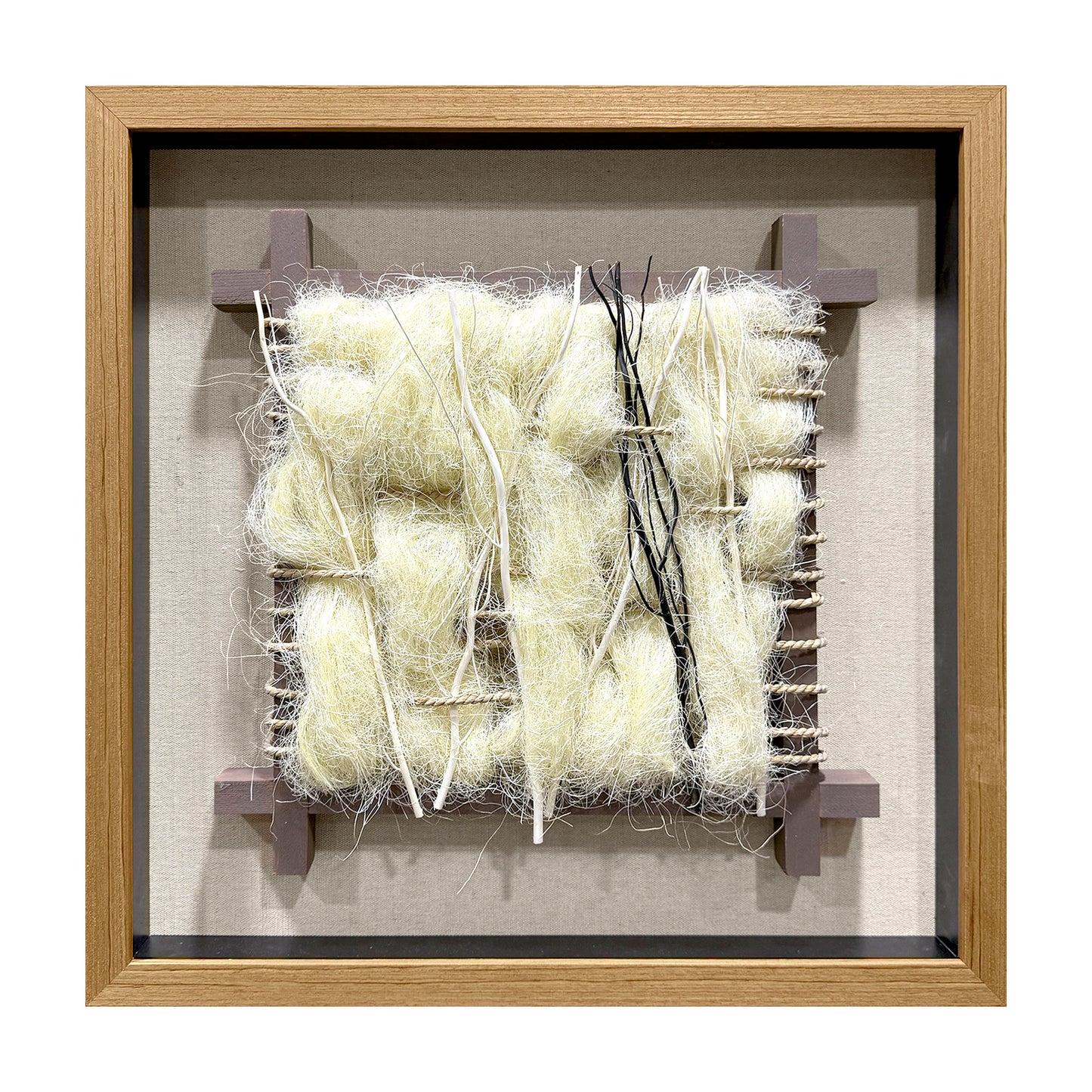Wabi-Sabi Woven Textile Fiber Loom Shadow Box