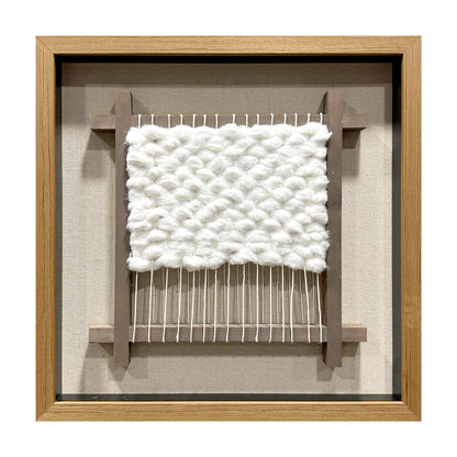 Wabi-Sabi Woven Textile Fiber Loom Shadow Box