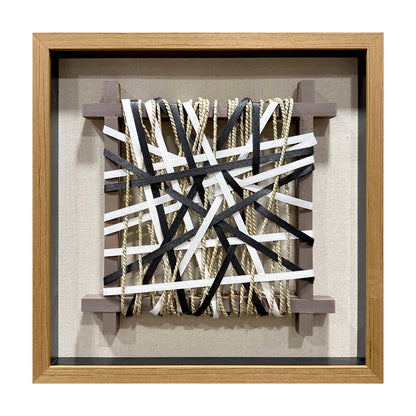 Wabi-Sabi Woven Textile Fiber Loom Shadow Box