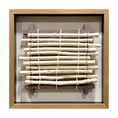 Wabi-Sabi Woven Textile Fiber Loom Shadow Box