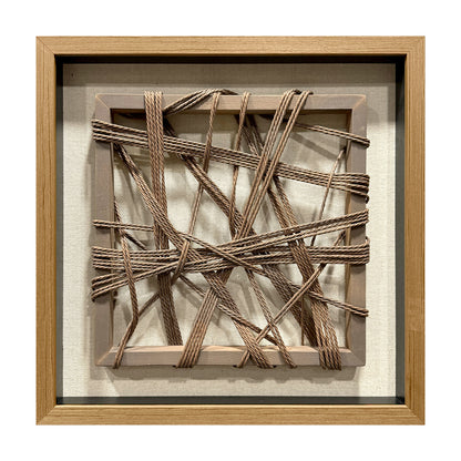 Wabi-Sabi Woven Textile Fiber Loom Shadow Box