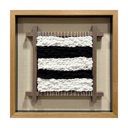 Wabi-Sabi Woven Textile Fiber Loom Shadow Box