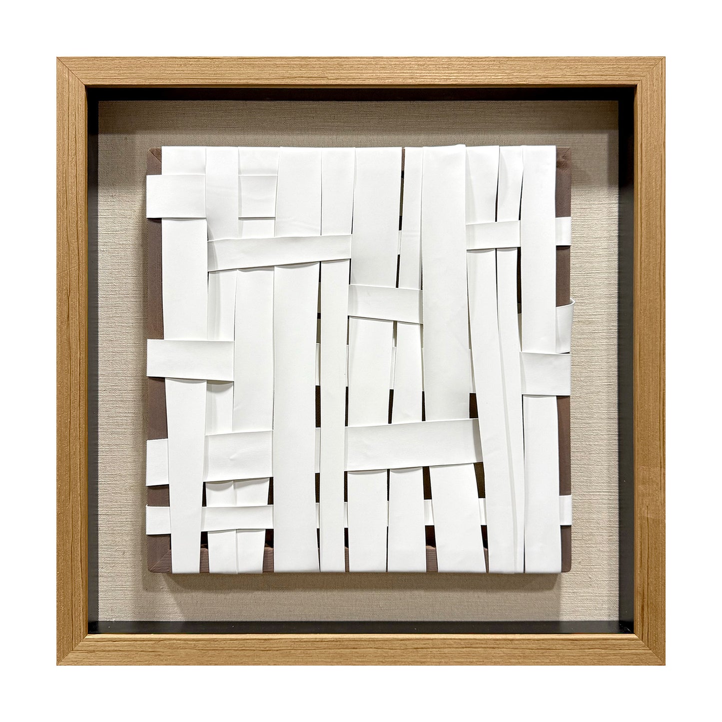 Wabi-Sabi Woven Textile Fiber Loom Shadow Box