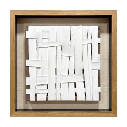 Wabi-Sabi Woven Textile Fiber Loom Shadow Box