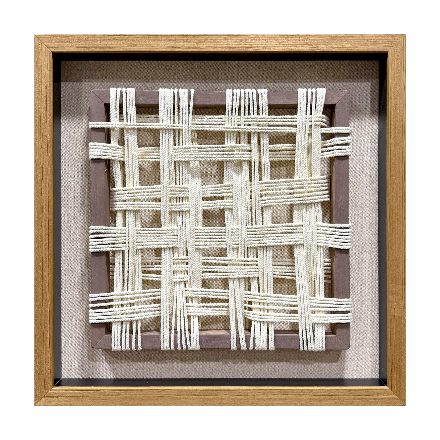 Wabi-Sabi Woven Textile Fiber Loom Shadow Box
