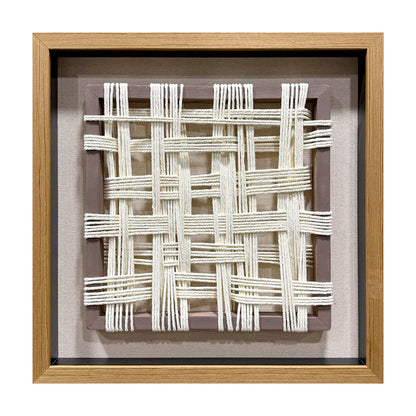 Wabi-Sabi Woven Textile Fiber Loom Shadow Box