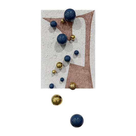 Gold Orb Fiber Mixed Media Wall Art