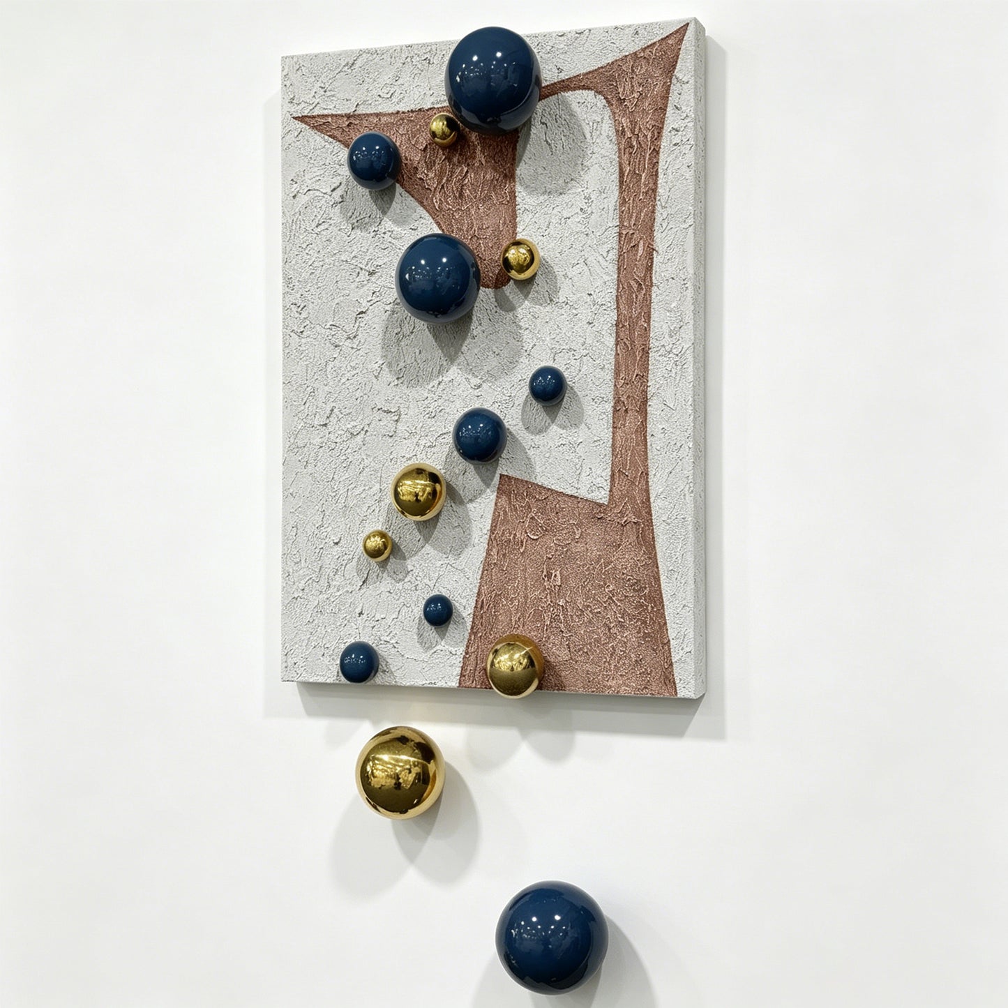 Gold Orb Fiber Mixed Media Wall Art
