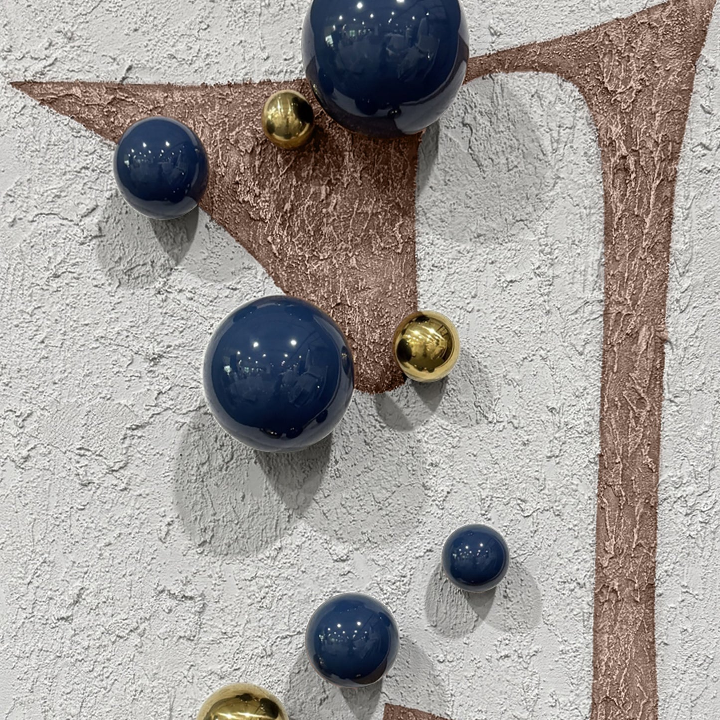 Gold Orb Fiber Mixed Media Wall Art
