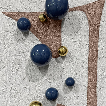 Gold Orb Fiber Mixed Media Wall Art