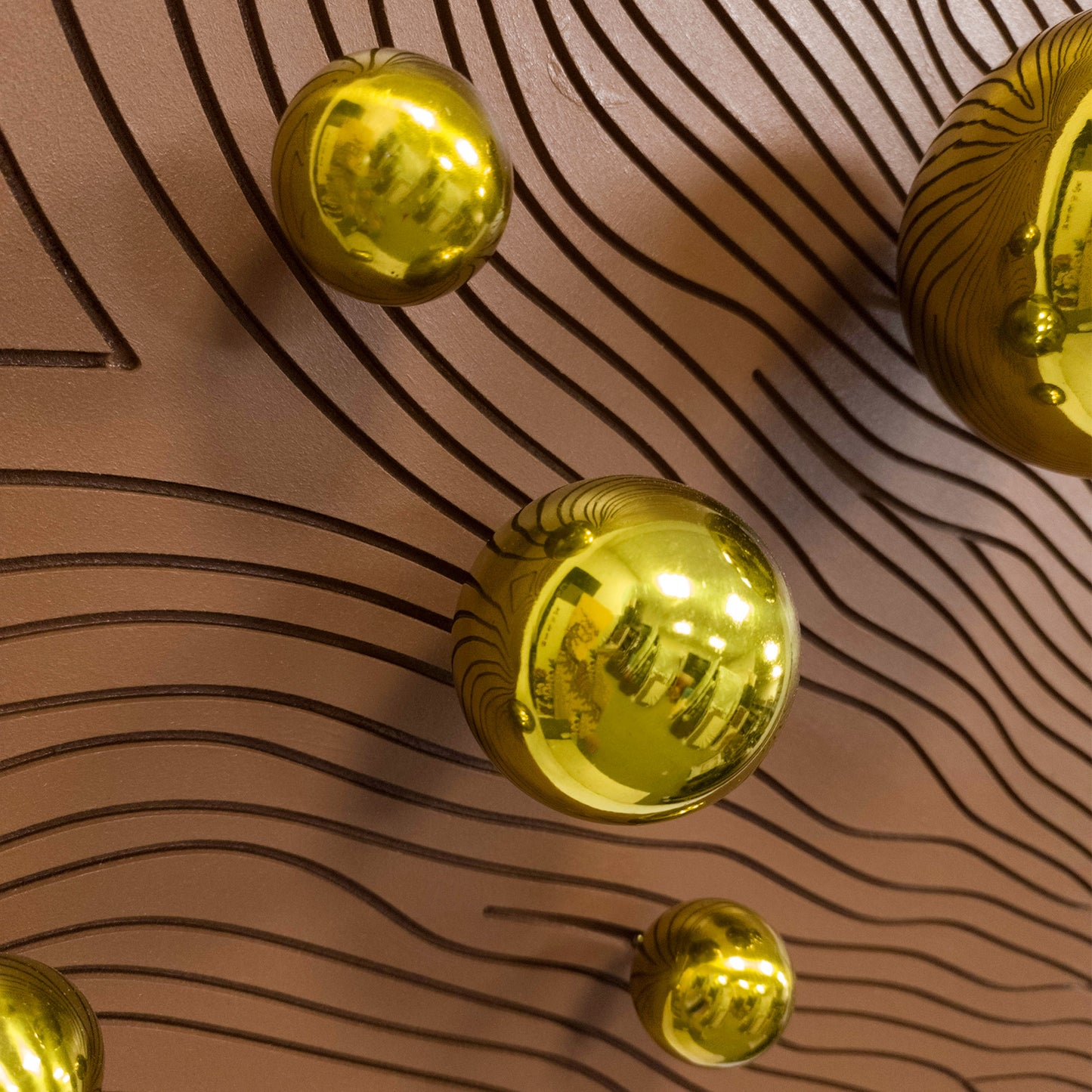 Brown Current Gold Orb Wall Art