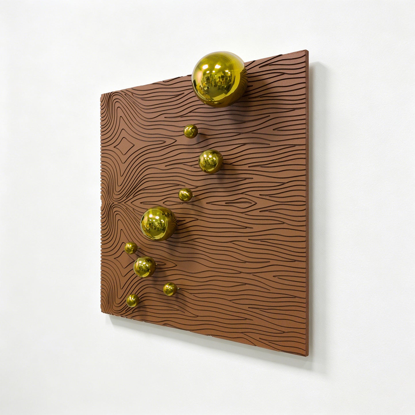 Brown Current Gold Orb Wall Art