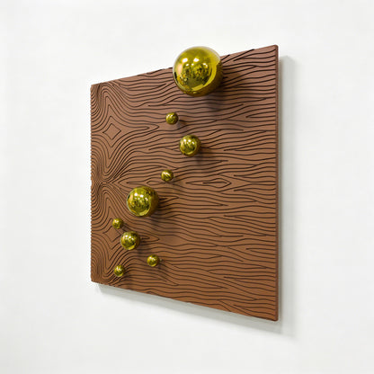 Brown Current Gold Orb Wall Art