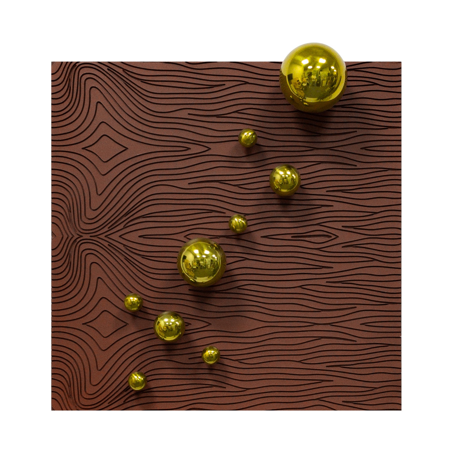 Brown Current Gold Orb Wall Art