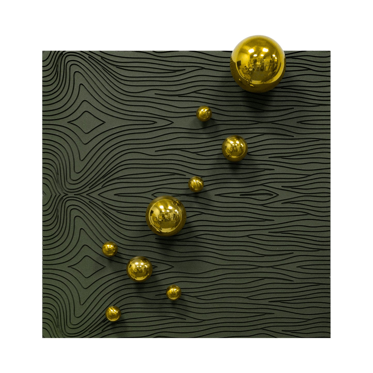 Brown Current Gold Orb Wall Art
