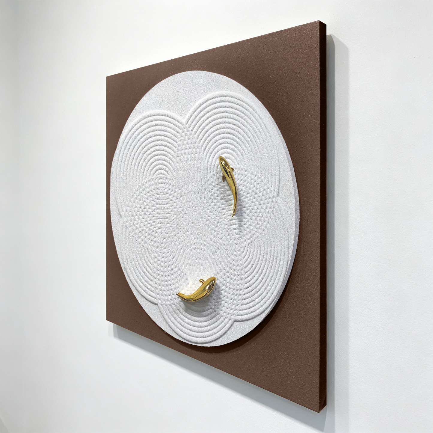 Golden Koi Ripple Round Wall Art