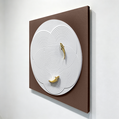 Golden Koi Ripple Round Wall Art