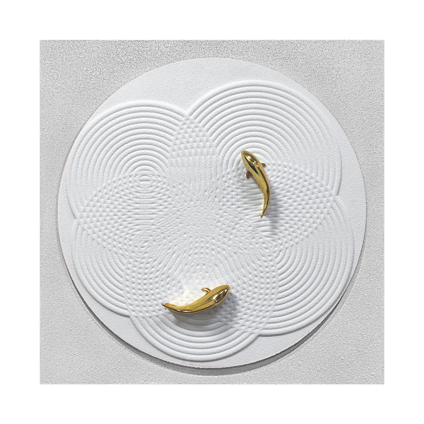 Golden Koi Ripple Round Wall Art