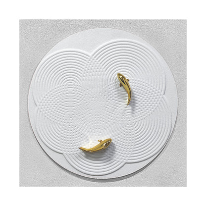 Golden Koi Ripple Round Wall Art