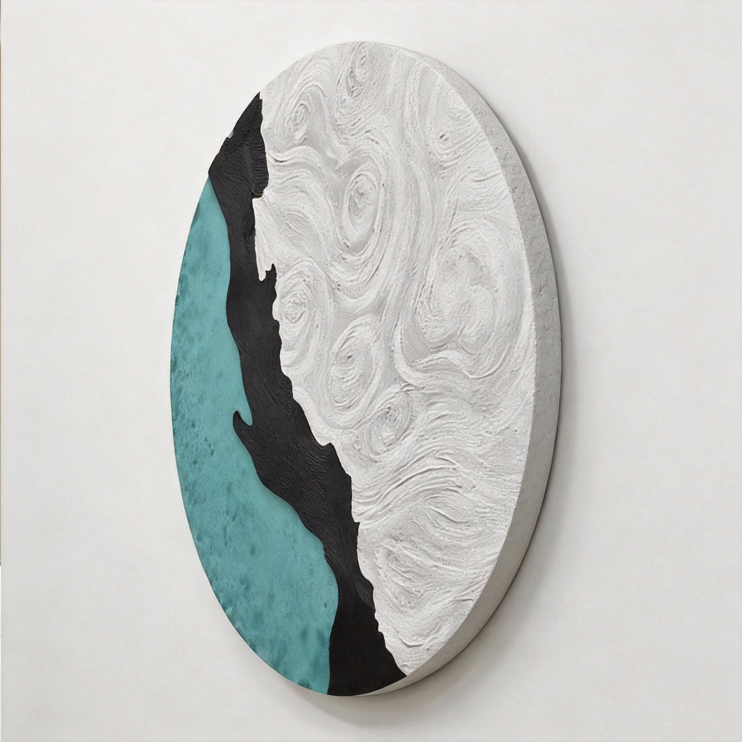Black Gold Shore Round Wall Art