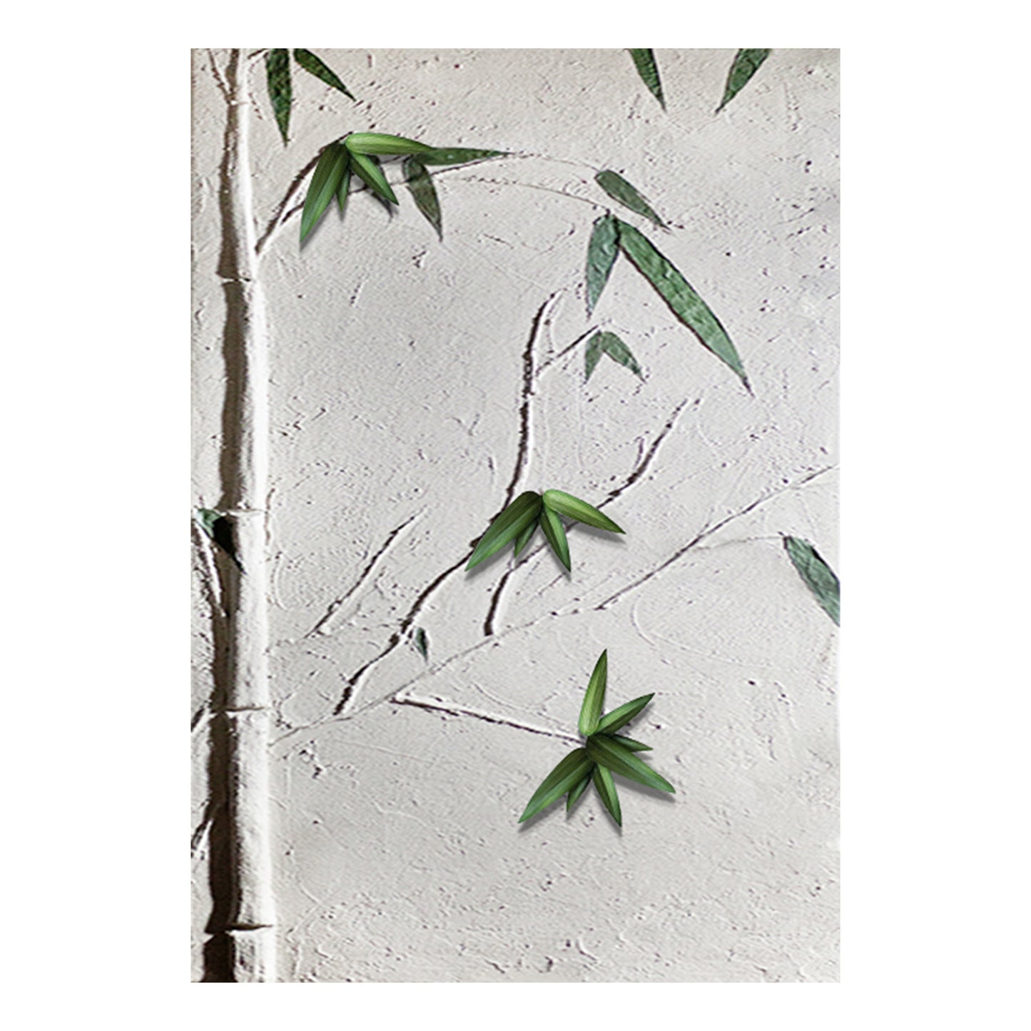 Green Bamboo Diptych Textured Art