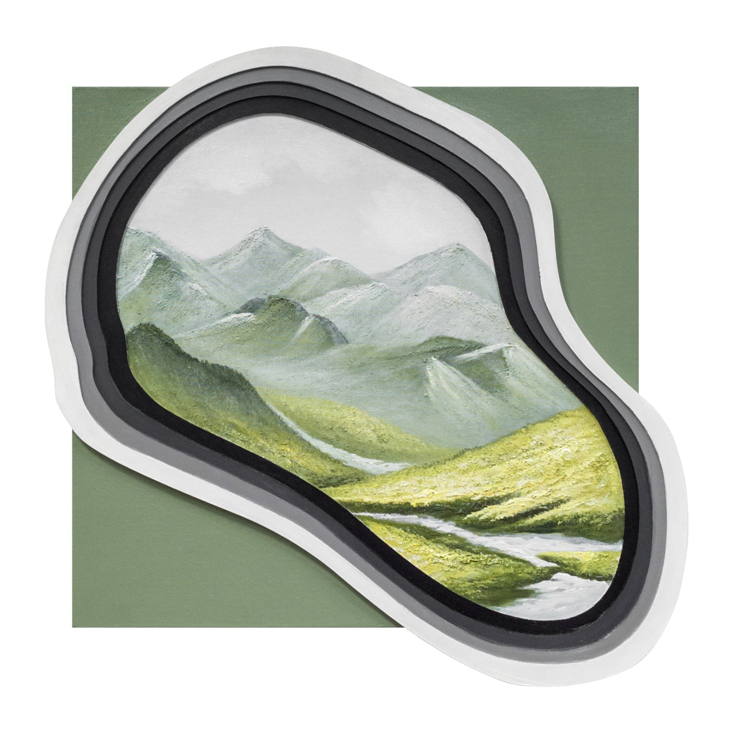 Mountain View Organic Mirror Art