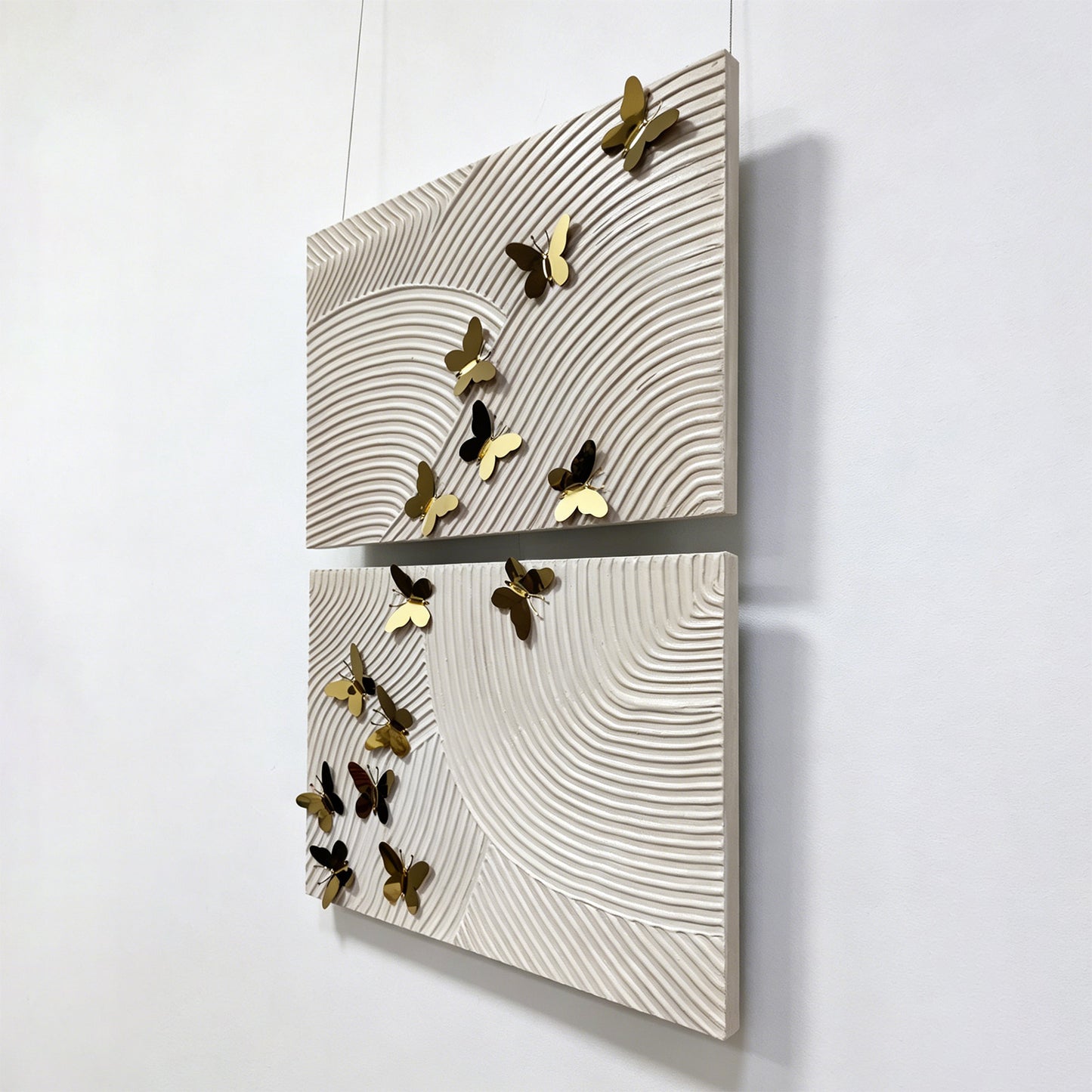 Golden Butterfly Line Wall Panels
