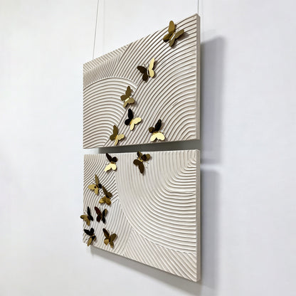 Golden Butterfly Line Wall Panels