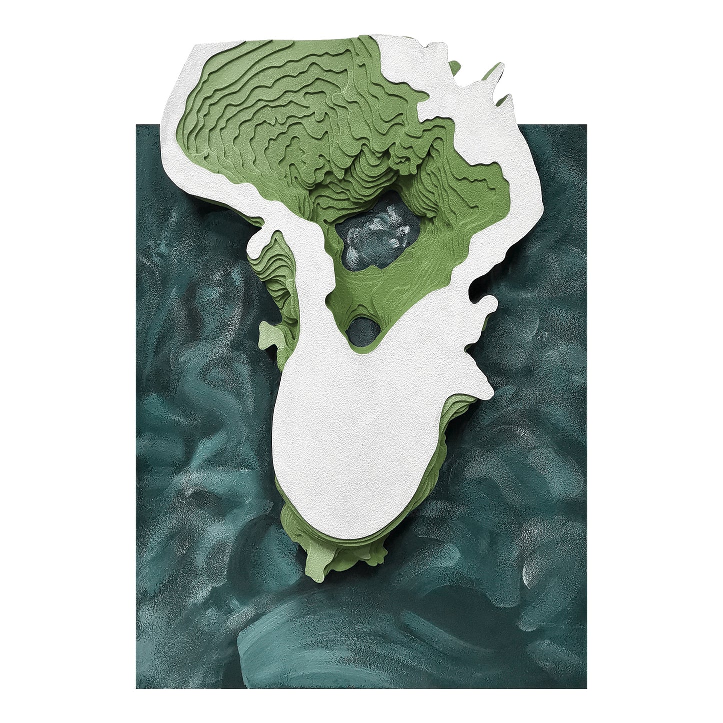 Emerald Africa Map Textured Art